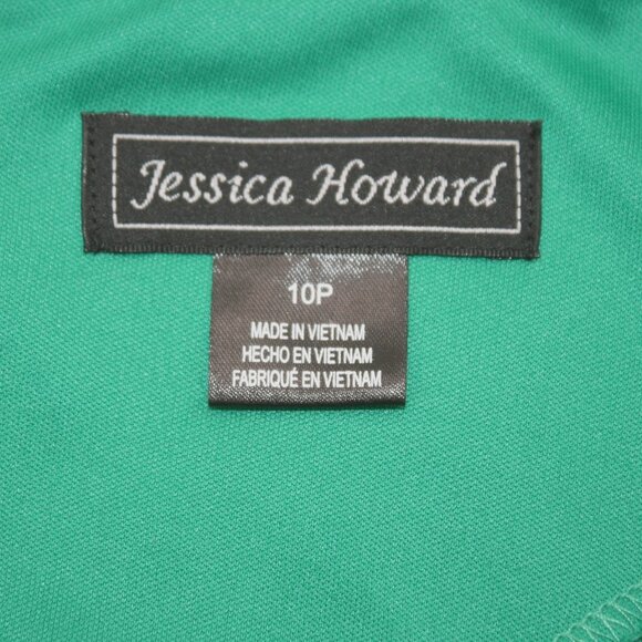 JESSICA HOWARD Dress Floral Lace Overlay Cocktail Party Green 10 Petite - Picture 7 of 13